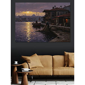 Kıyıda Akşam Sessizliği Dekoratif Kanvas - Mdf Ahşap Tablo 70x100 cm