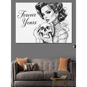 Forever Yours Kurukafa Kadın Dekoratif Kanvas - Mdf Ahşap Tablo 35x50 cm