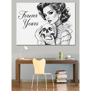 Forever Yours Kurukafa Kadın Dekoratif Kanvas - Mdf Ahşap Tablo 35x50 cm