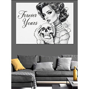 Forever Yours Kurukafa Kadın Dekoratif Kanvas - Mdf Ahşap Tablo