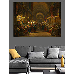 Kapalıçarşıda Yoğun Alışveriş Anı Dekoratif Kanvas - Mdf Ahşap Tablo