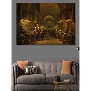 Kapalıçarşıda Yoğun Alışveriş Anı Dekoratif Kanvas - Mdf Ahşap Tablo 50x70 cm