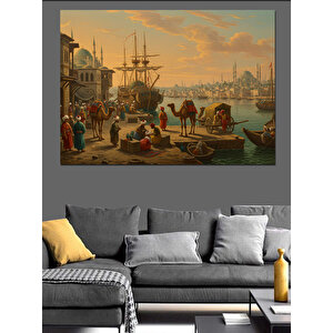 Liman Kalabalığında Yeni Umutlar Dekoratif Kanvas - Mdf Ahşap Tablo 100x140 cm