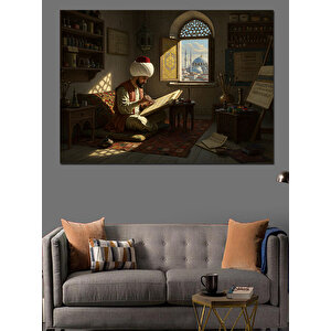 Medresede Ders Çalışması Dekoratif Kanvas - Mdf Ahşap Tablo 100x140 cm