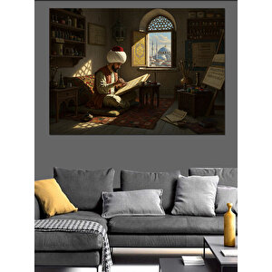 Medresede Ders Çalışması Dekoratif Kanvas - Mdf Ahşap Tablo