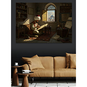 Medresede Ders Çalışması Dekoratif Kanvas - Mdf Ahşap Tablo