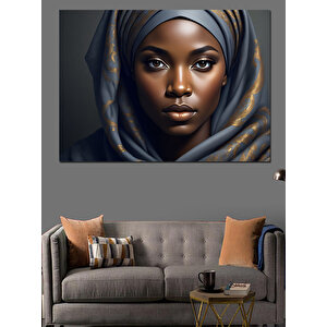 Bakışlarında Zarif Asalet Kadın Dekoratif Kanvas - Mdf Ahşap Tablo 35x50 cm