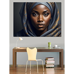 Bakışlarında Zarif Asalet Kadın Dekoratif Kanvas - Mdf Ahşap Tablo 35x50 cm