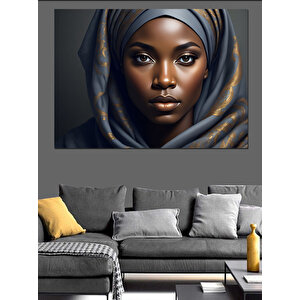 Bakışlarında Zarif Asalet Kadın Dekoratif Kanvas - Mdf Ahşap Tablo