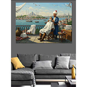 Boğazda Tıraş Keyfi Günü Dekoratif Kanvas - Mdf Ahşap Tablo