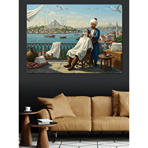 Boğazda Tıraş Keyfi Günü Dekoratif Kanvas - Mdf Ahşap Tablo