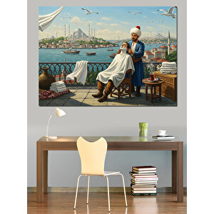 Boğazda Tıraş Keyfi Günü Dekoratif Kanvas - Mdf Ahşap Tablo 70x100 cm