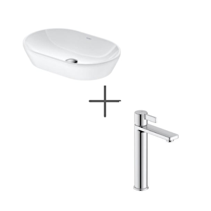 D-neo 60 Cm Çanak Lavabo Beyaz Ve D-neo Lavabo Bataryası Large