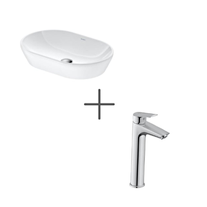 D-neo 60 Cm Çanak Lavabo Beyaz Ve No.1 Lavabo Bataryası Large