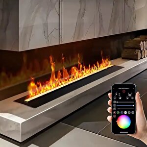 Tek Tes Şömi̇ne 3d Su Buharli Elektri̇kli̇ Şömi̇ne 8 Renkli̇ Wi̇fi̇li̇