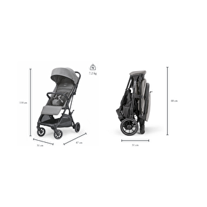 Inglesina Now Kendiliğinden Katlanan Tek Hamlede Açılan Kabin Boy Bebek Arabası - Sprint Green