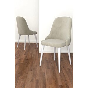 Adel Serisi Beyaz 90x90 Mdf Masa mutfak Masa Takımı,  yemek Odası Takımı 4 Adet Sandalye Krem
