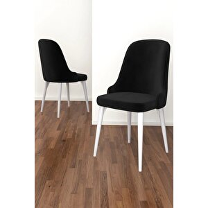 Adel Serisi Beyaz 90x90 Mdf Masa mutfak Masa Takımı,  yemek Odası Takımı 4 Adet Sandalye Siyah