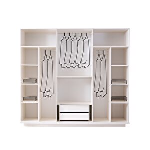 Houston 6 Kapaklı Gardırop %100 Mdf | Ücretsiz Teslimat Ve Kurulum