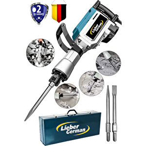 Lieber German Profesyonel 16 Kg 65 Mm Büyük Tip Metal Çantalı Kırıcı Keski Ve Murç Hediyeli