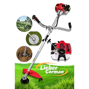 Lieber German Teknoloji Ltcc-20 Benzinli Yan Tipi 2x Çapa Aparatlı Ot Çalı Çim Biçme Tırpanı Makinası