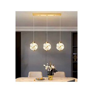 Modern Led Sarkıt Avize French Gold Kristal Taşlar Şık Görsellilk Katar 3 Lü