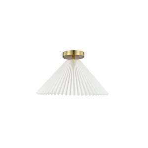 Modern Tasarım Umbrella Plafonyer Tavan Avize Krem Kumaş Abajur Eskitme Gold Sarı