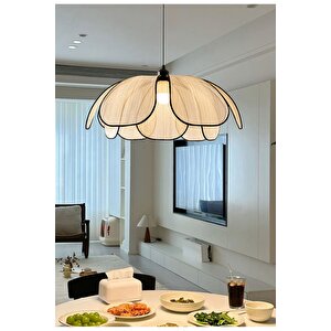 Modern İskandinav Blume Çiçek Sarkıt Avize Açık Krem Boheme Salon Oturma Odası Mutfak Avizesi