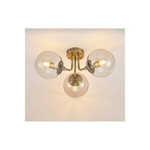 Modern Tasarım Tavana Sıfır Emma Bal Glop Camlı Avize Salon Mutfak Oturma Odası Avize Eskitme Gold