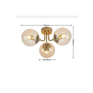 Modern Tasarım Tavana Sıfır Emma Bal Glop Camlı Avize Salon Mutfak Oturma Odası Avize Eskitme Gold