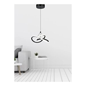 Modern Tekli Sarkıt Power Led Avize Siyah Beyaz Işık Ledli Avize