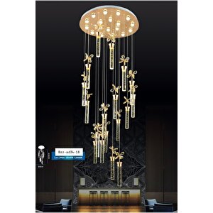 Luxury Exclusive Modern Kristal Led Sarkıt Avize 18 Li Kumandalı 3 Renk