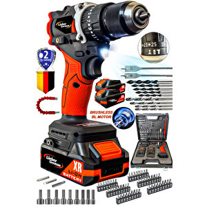 Lieber German Teknoloji 21 V Darbeli Kömürsüz Bl Motor 82 Parça Akülü Şarjlı Darbeli Vidalama Matkap
