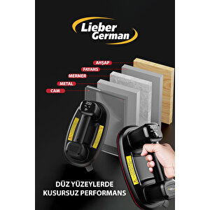 Lieber German Teknoloji Akülü 200 Kg Kapasiteli Dijital Ekranlı Çift Motorlu Havalı Seramik Çelik Cam Vantuzu Oval