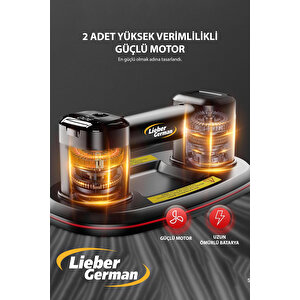 Lieber German 2x Akülü 200 Kg Kapasiteli Dijital Ekranlı Çift Motorlu Cam Vantuzu Yuvarlak
