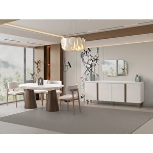 Miami Yemek Odası Takımı %100 Mdf | Ücretsiz Teslimat Ve Kurulum
