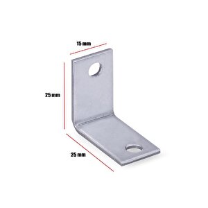 Metal L Gönye Köşe Bağlantısı 15x25x25x2mm 10 Lu