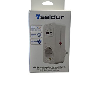 Seldur Usb Hızlı Şarjlı Şok Ve Akım Korumalı Fiş Priz