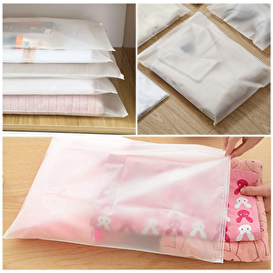 20 X 20 Cm Fermuarlı Buzlu Kargo Poşeti -130mikron (100 Adet) Valiz Ve Dolap Içi Düzenleyici Buzlu Fermuarlı Poşet Torba