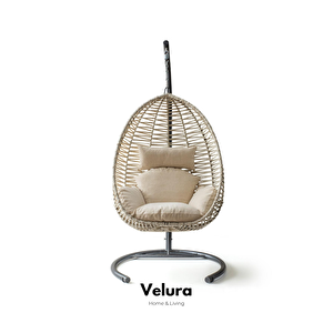 Class Bahçe Salıncağı - Krem Rattan Krem Minder