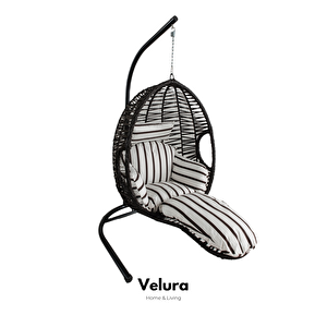 Max Bahçe Salıncağı - Kahve Rattan Zebra Minder