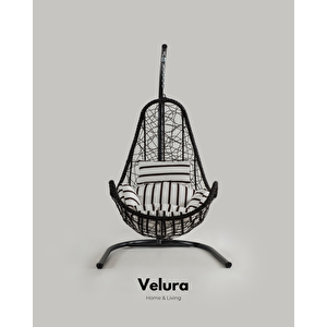 Net Bahçe Salıncağı - Kahve Rattan Zebra Minder