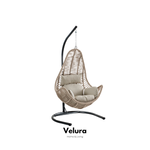 Zen Bahçe Salıncağı - Krem Rattan Krem Minder