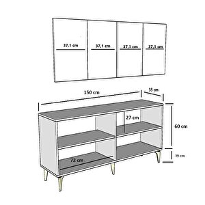 Vi̇oletdd (kb150) Konsol safir meşe- beyaz