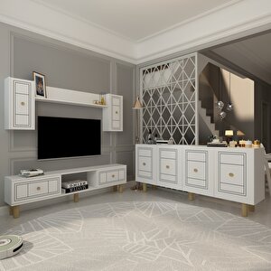 Dari̇odd Bohem Konsol (kb150), Bohem Tv Üni̇tesi̇ 2 Li̇ Salon Takimi beyaz-beyaz