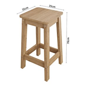 Edgar G4812 4 Adet Sepet Tabureli Bar Masası 160cm Ahşap Üst Beyaz Alt Karşılıklı Oturmalı Masa
