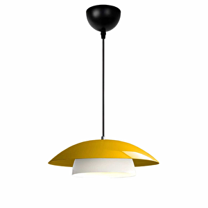 Stark Sarı Metal Large Avize Salon Mutfak Endüstriyel Sarkıt Otel Cafe Aydınlatma