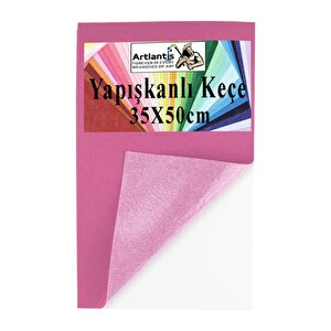 Açık Pembe Yapışkanlı Keçe 35x50 Cm 3 Adet 2.0 Mm Kendinden Yapışkanlı Renkli Hobi Keçesi Elişi Keçe Kumaşı Anasınıfı