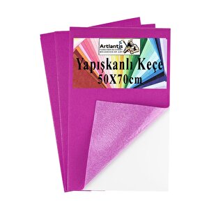 Fuşya Yapışkanlı Keçe 50x70 Cm 3 Adet 2.0 Mm Kendinden Yapışkanlı Renkli Hobi Keçesi Elişi Keçe Kumaşı Anasınıfı