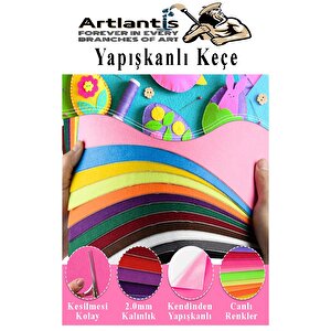 Fuşya Yapışkanlı Keçe 50x70 Cm 3 Adet 2.0 Mm Kendinden Yapışkanlı Renkli Hobi Keçesi Elişi Keçe Kumaşı Anasınıfı
